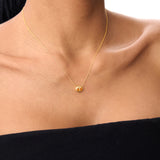 14K Gold Oval Shape Bezel Set Citrine Necklace Ferkos Fine Jewelry