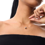 14K Gold Oval Shape Bezel Set Garnet Necklace Ferkos Fine Jewelry