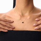 14K Gold Oval Shape Bezel Set Garnet Necklace Ferkos Fine Jewelry