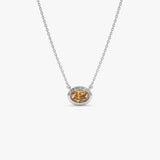 14K Gold Oval Shape Bezel Set Citrine Necklace Ferkos Fine Jewelry