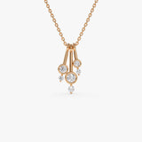 14k Multi Bezel Set Diamond Pendant 14K Rose Gold Ferkos Fine Jewelry