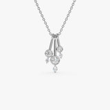 14k Multi Bezel Set Diamond Pendant 14K White Gold Ferkos Fine Jewelry