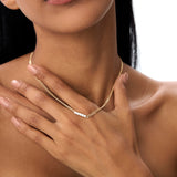 14k Diamond Bar Cuban Chain Necklace Ferkos Fine Jewelry