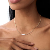 14k Diamond Bar Cuban Chain Necklace Ferkos Fine Jewelry