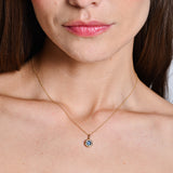 14K Prong Setting Round London Blue Charm Necklace Ferkos Fine Jewelry