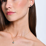 14K Prong Setting Round London Blue Charm Necklace Ferkos Fine Jewelry