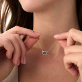 14K Prong Setting Oval Shaped London Blue Topaz Necklace Ferkos Fine Jewelry