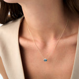 14K Prong Setting Oval Shaped London Blue Topaz Necklace Ferkos Fine Jewelry
