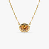 14K Prong Setting Oval Shaped Citrine Necklace 14k Gold Ferkos Fine Jewelry