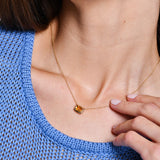 14K Prong Setting Oval Shaped Citrine Necklace Ferkos Fine Jewelry