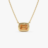 14K Prong Setting Emerald Cut Citrine Necklace 14k Gold Ferkos Fine Jewelry