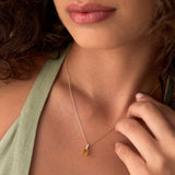 14K Cushion Cut Citrine with Diamond Bail Ferkos Fine Jewelry