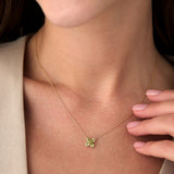 14K Four Leaf Peridot Clover Necklace Ferkos Fine Jewelry