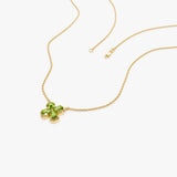 14K Four Leaf Peridot Clover Necklace Ferkos Fine Jewelry