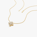 14k Diamond Petal Cluster Pendant Necklace Ferkos Fine Jewelry