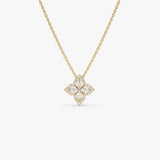 14k Diamond Petal Cluster Pendant Necklace 14k Gold Ferkos Fine Jewelry
