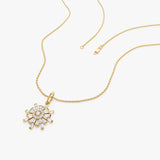 14k Baguette Diamond Sunburst Necklace Ferkos Fine Jewelry