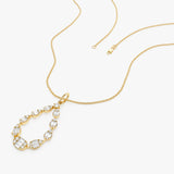 14k Elegant Diamond Pear Shape Necklace Ferkos Fine Jewelry