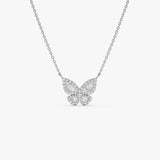 14k Baguette Diamond Butterfly Necklace 14k White Gold Ferkos Fine Jewelry