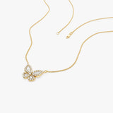 14k Baguette Diamond Butterfly Necklace Ferkos Fine Jewelry