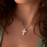 3.00 ctw 14k Prong Setting Round Brilliant Shape Lab Grown Diamond Cross - Isra Ferkos Fine Jewelry