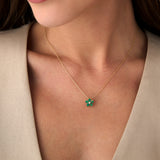 14k Gold Emerald and Diamond Floral Pendant Ferkos Fine Jewelry