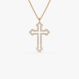 14k Gold Pavé Diamond Cross Pendant Necklace Ferkos Fine Jewelry