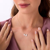1.55 ctw Lab Grown Pear & Emerald Cut Toi et Moir Halo Setting Necklace - Sanaa Ferkos Fine Jewelry