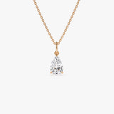 1.00 Ctw 14k Pear Shaped Lab Grown Diamond Classic Charm Necklace - Rita Ferkos Fine Jewelry