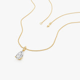 1.00 Ctw 14k Pear Shaped Lab Grown Diamond Classic Charm Necklace - Rita Ferkos Fine Jewelry