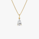 1.00 Ctw 14k Pear Shaped Lab Grown Diamond Classic Charm Necklace - Rita 14k Gold Ferkos Fine Jewelry
