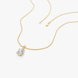 1.00 Ctw 14k Round Solitaire Lab Grown Diamond Classic Charm Necklace - Fania Ferkos Fine Jewelry
