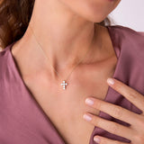 14k 0.99 Ctw Round Brilliant Lab Grown Diamond Cross Necklace - Imani Ferkos Fine Jewelry