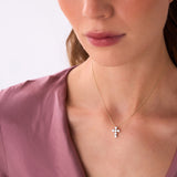 14k 0.99 Ctw Round Brilliant Lab Grown Diamond Cross Necklace - Imani Ferkos Fine Jewelry
