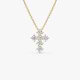 14k 0.99 Ctw Round Brilliant Lab Grown Diamond Cross Necklace - Imani 14k Gold Ferkos Fine Jewelry