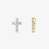1.25 Ctw 14k Emerald Cut Lab Grown Diamond Cross Necklace - Addison Ferkos Fine Jewelry