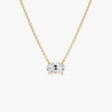 1.00 Ctw 14k Prong Setting Oval Shape Lab Grown Diamond Solitaire Necklace - Mara 14K Gold Ferkos Fine Jewelry