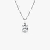 1.00 Ctw 14k Oval Shaped Lab Grown Diamond Classic Charm Necklace - Elda 14k White Gold Ferkos Fine Jewelry