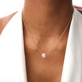 0.75 Ctw 14k Gold Round Lab Diamond Beaded Necklace - Ina Ferkos Fine Jewelry
