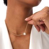 0.75 Ctw 14k Gold Round Lab Diamond Beaded Necklace - Ina Ferkos Fine Jewelry