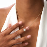 0.75 Ctw 14k Gold Round Lab Diamond Beaded Necklace - Ina Ferkos Fine Jewelry