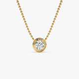 0.75 Ctw 14k Gold Round Lab Diamond Beaded Necklace - Ina 14k Gold Ferkos Fine Jewelry
