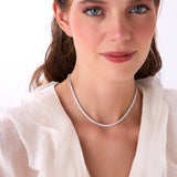13.30ctw 14k Round Shaped Lab Grown Diamond Tennis Necklace - Dalia Ferkos Fine Jewelry