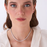 13.30ctw 14k Round Shaped Lab Grown Diamond Tennis Necklace - Dalia Ferkos Fine Jewelry