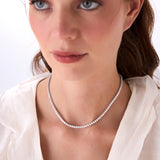 13.30ctw 14k Round Shaped Lab Grown Diamond Tennis Necklace - Dalia Ferkos Fine Jewelry
