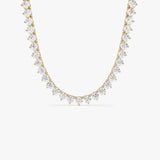 13.30ctw 14k Round Shaped Lab Grown Diamond Tennis Necklace - Dalia 14k Gold Ferkos Fine Jewelry