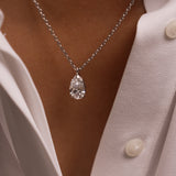 3.00 Ctw 14k Pear Shaped Lab Grown Diamond Statement Pendant Necklace - Clio Ferkos Fine Jewelry
