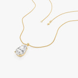 3.00 Ctw 14k Pear Shaped Lab Grown Diamond Statement Pendant Necklace - Clio Ferkos Fine Jewelry