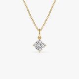 1.00 Ctw 14k Asscher Cut Lab Grown Diamond Classic Charm Necklace - Joice Ferkos Fine Jewelry