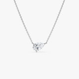1 CTW 14k Pear Shape Lab Grown Diamond Solitaire Necklace - Felia 14K White Gold Ferkos Fine Jewelry